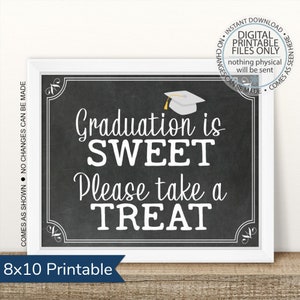 Graduation is Sweet Please Take a Treat Sign, Printable Graduation Sign, Class of 2025, 2025 Graduation Printable, Open House Sign, Dessert