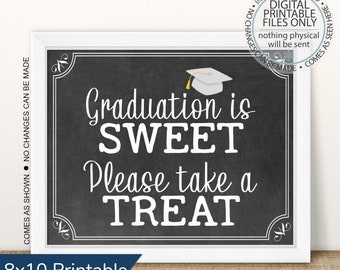 Graduation is Sweet Please Take a Treat Sign, Printable Graduation Sign, Class of 2024, 2024 Graduation Printable, Open House Sign, Dessert