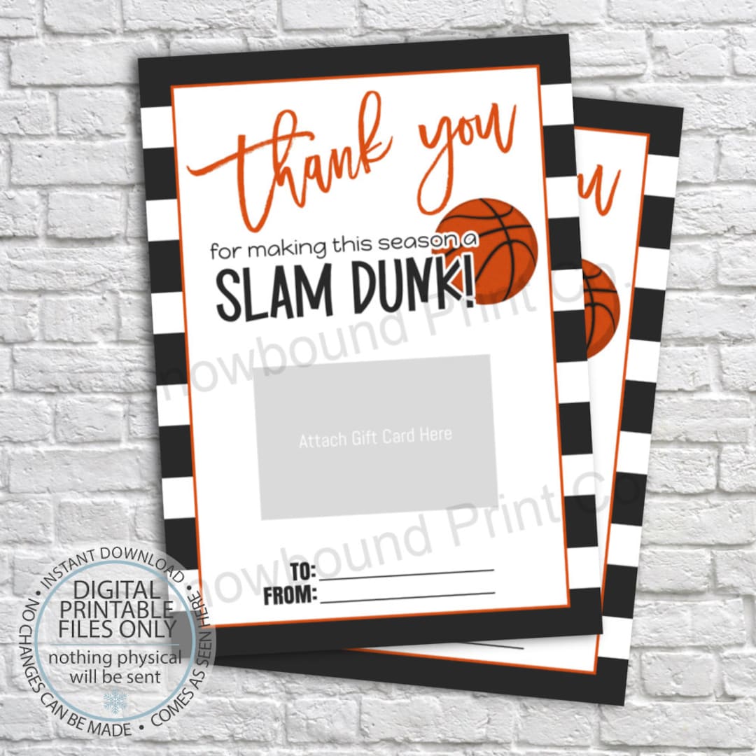 Printable Basketball Coach Gift Card Holder, Printable Gift Card Holder ...