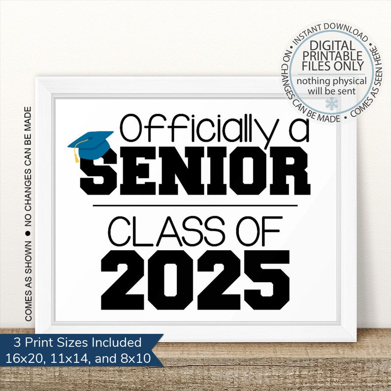 I'm a Senior, First Day of Senior Year Sign, Printable First Day, Back To School Sign, Printable First Day of School Sign, Senior Year 2025 image 1