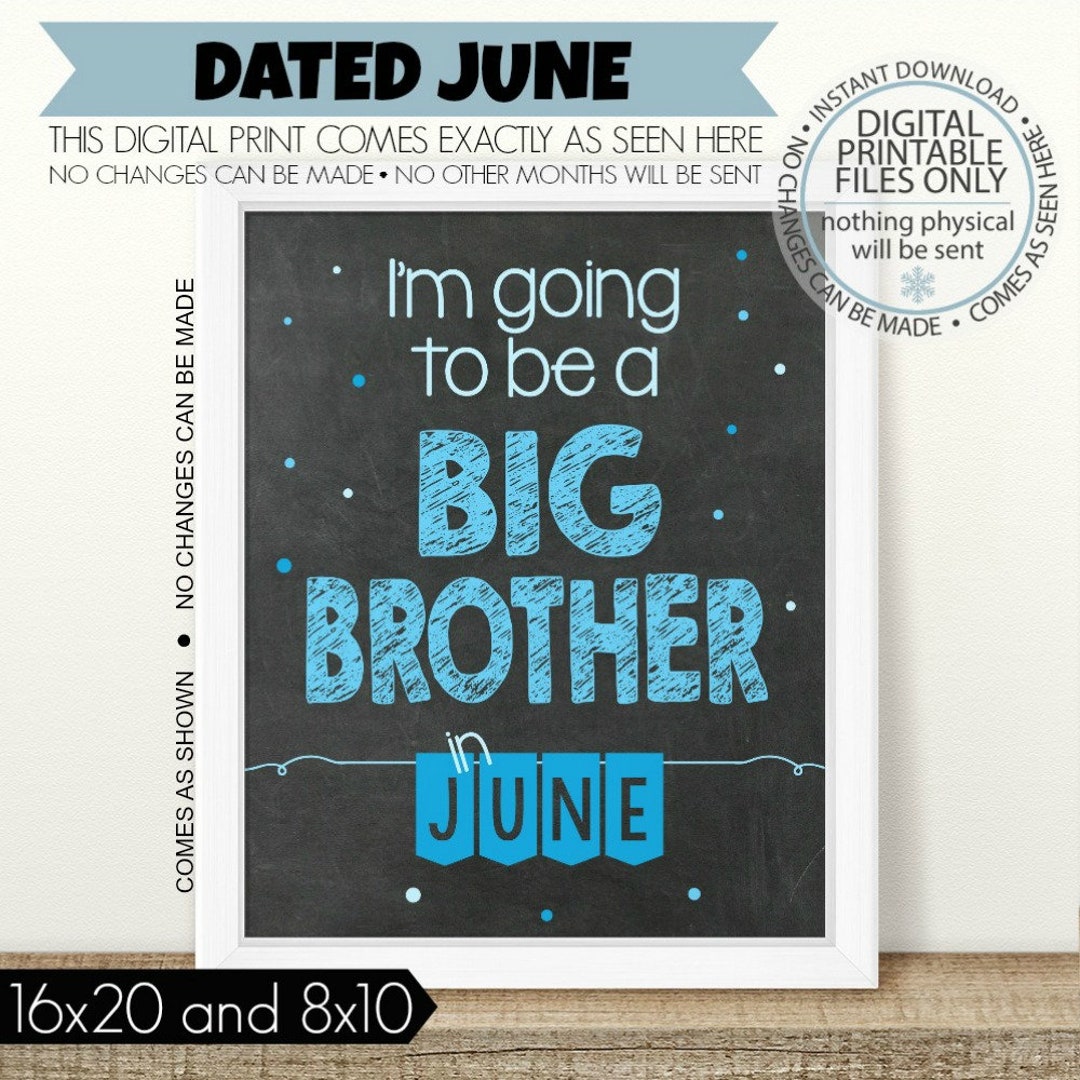 PRINTABLE Big Brother Pregnancy Announcement, I'm Going to Be a Big ...