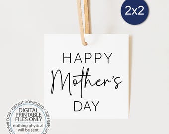 Printable Minimalist Mother’s Day Gift Tag, Square Tag, Mother’s Day Hang Tag, Printable Gift Tags, Happy Mother’s Day