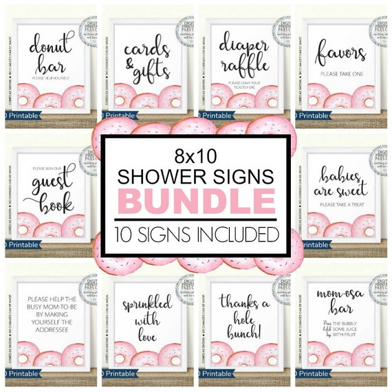 Printable Donut Baby Shower Signs Mom-osa Sprinkled With | Etsy