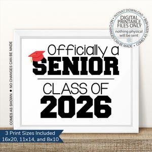 Printable I&#39;m a Senior, First Day of Senior Year Sign, First Day, Back To School Sign, Printable First Day of School Sign, Senior Year 2026