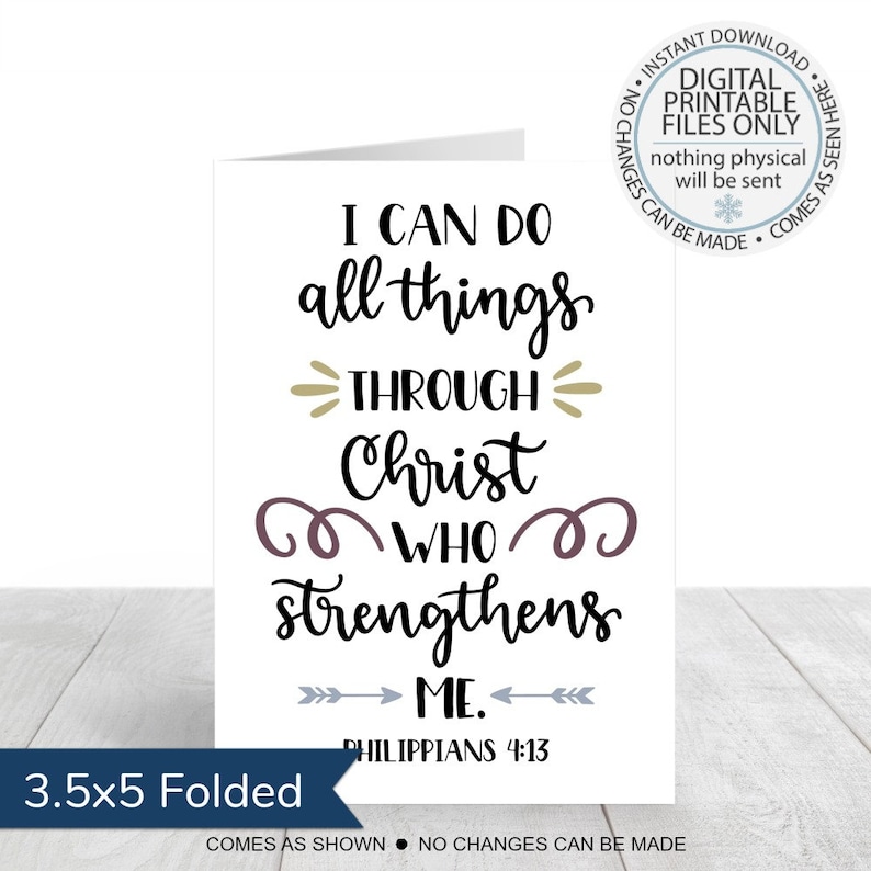 Printable Christian Encouragement Card Motivational Card I - Etsy
