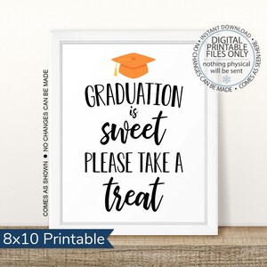 Graduation is Sweet Please Take a Treat Sign, Printable Graduation Sign, Class of 2025, 2025 Graduation Printable, Open House Sign, Dessert