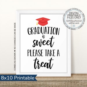 Graduation is Sweet Please Take a Treat Sign, Printable Graduation Sign, Class of 2025, 2025 Graduation Printable, Open House Sign, Dessert
