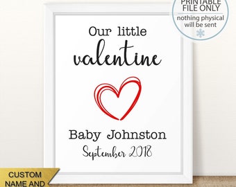 PRINTABLE Valentine's Pregnancy Announcement, Our Little Valentine, Valentine Pregnancy, Valentine Baby, We're Expecting, Gender Neutral