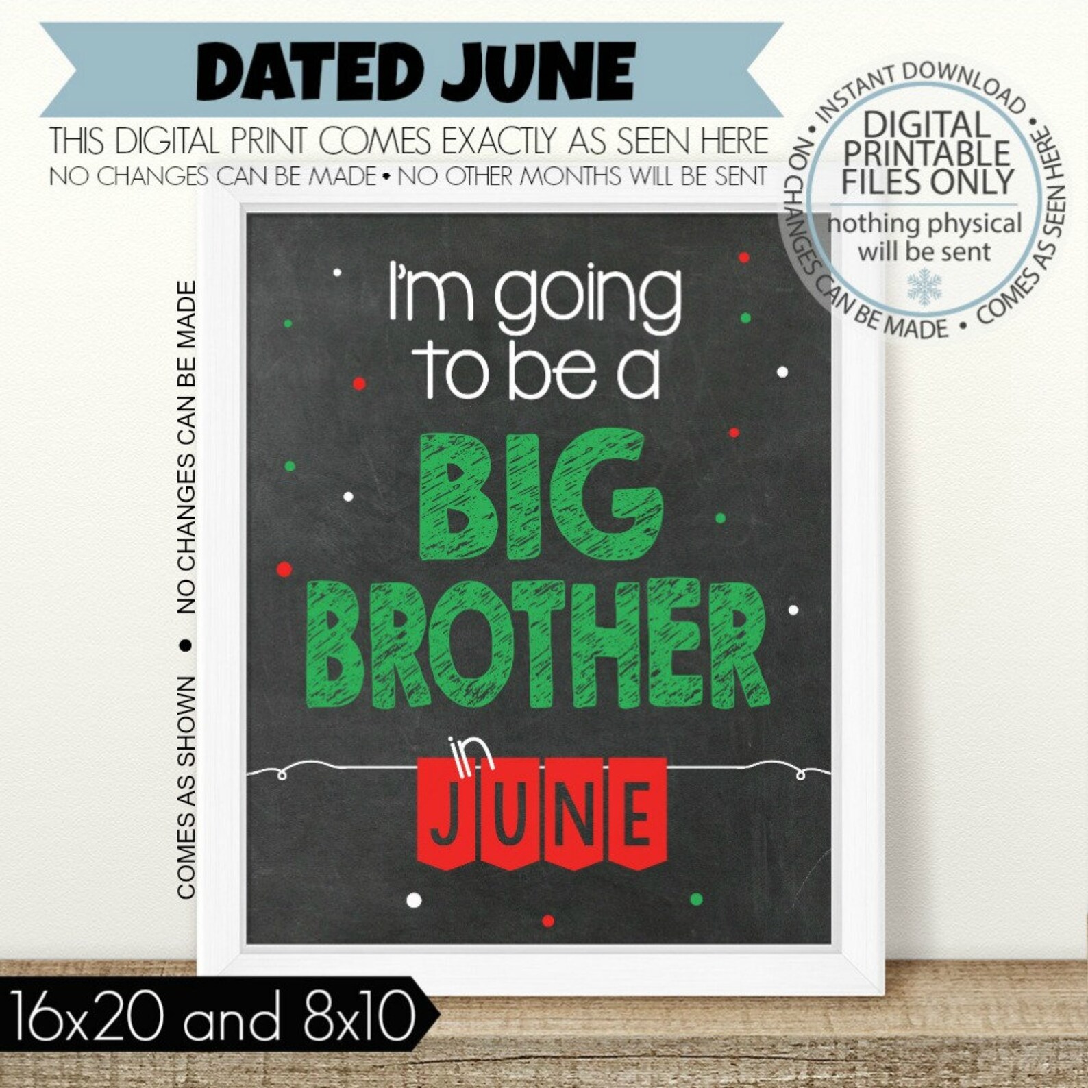 PRINTABLE Big Brother Pregnancy Announcement I'm Going to | Etsy