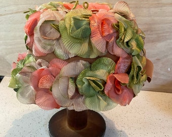 SYTX Women Retro Round Bowler Gauze Flower Cap Hat SYTX Women Retro Round Bowler Gauze Flower Cap Hat