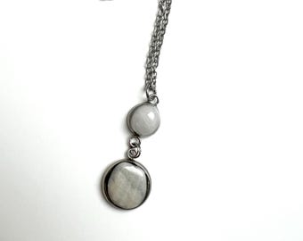 Oregon Quartz & Anadara Shell Fossil Pendant Necklace