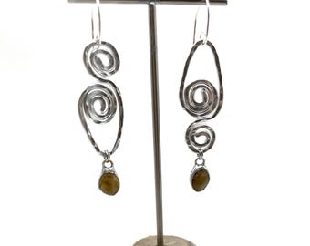 Tiffany Soldered Oregon Coast Quartz & Hammered Aluminum Swirl