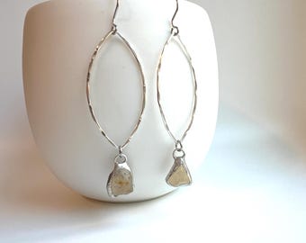 Tiffany Soldered Oregon Agate Beach Stone & Sterling Earrings
