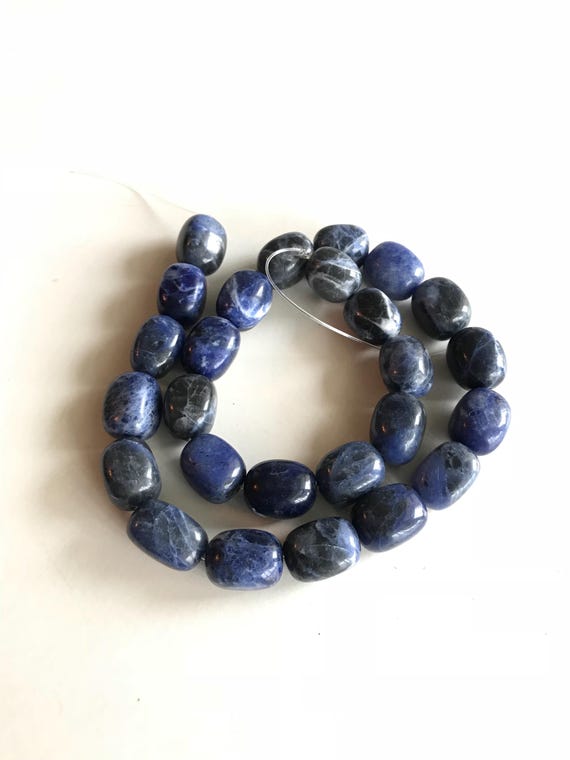 Natural Sodalite Beads - 1 Strand (16") 12x15mm with 1mm hole jewelry making supplies unique
