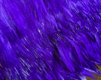 Purple Rooster Coque Fringe 4-5" feathers