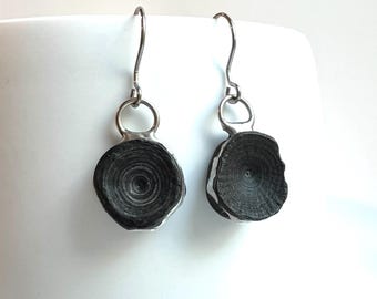 Tiffany Soldered & Steel South Carolina Shark Vertebrae Fossil Beach Earrings Beach Lover Gift Organic jewelry Repurposed Jewelry