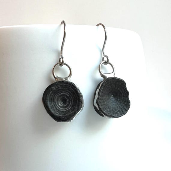 Tiffany Soldered & Steel South Carolina Shark Vertebrae Fossil Beach Earrings Beach Lover Gift Organic jewelry Repurposed Jewelry