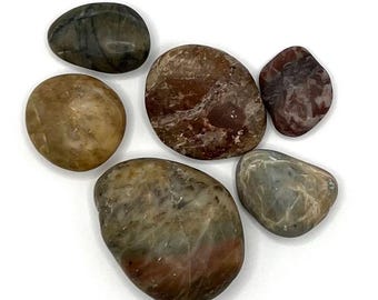 Oregon Coast Jasper Beach Stones - Lot of 6