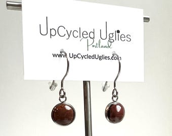 Oregon Red Jasper Stone in Resin Earrings