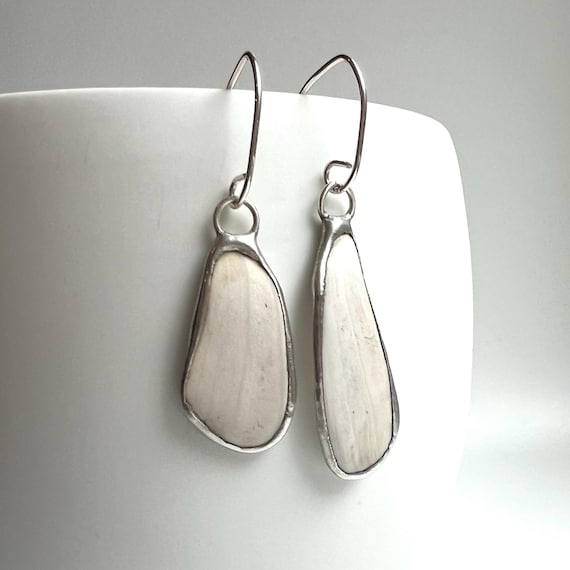Tiffany Soldered & Sterling Oregon Coast Shell Earrings Seashell Earrings Beach Lover Rockhound Organic jewelry Repurposed Jewelry