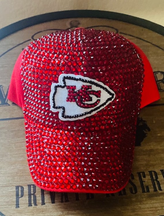 Custom made KC Chiefs Bling Cap Kansas City Chiefs Black Blingy Sports Hat - Etsy main image 2
