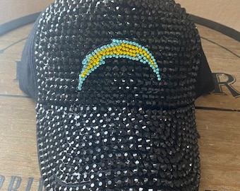 Gorra deportiva negra con brillo de Los Angeles Chargers