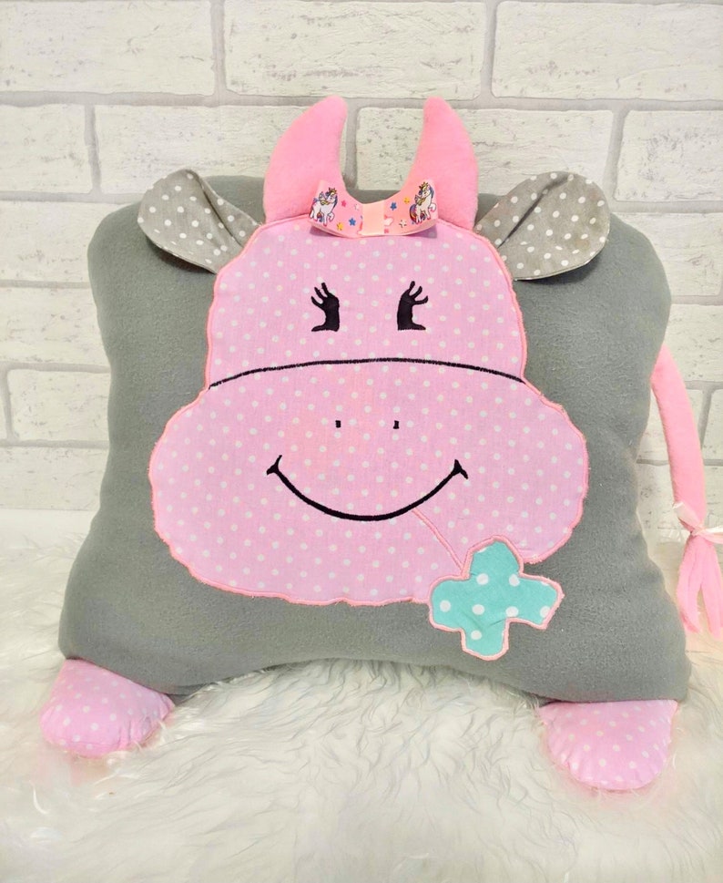 Animal pillow sheep, cuddly toy, cow, frog, hippo, bunny, pig image 2