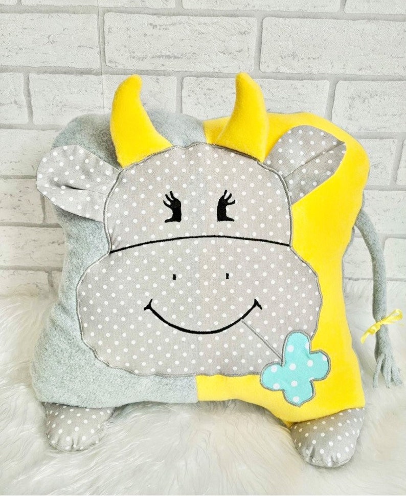 Animal pillow sheep, cuddly toy, cow, frog, hippo, bunny, pig image 1