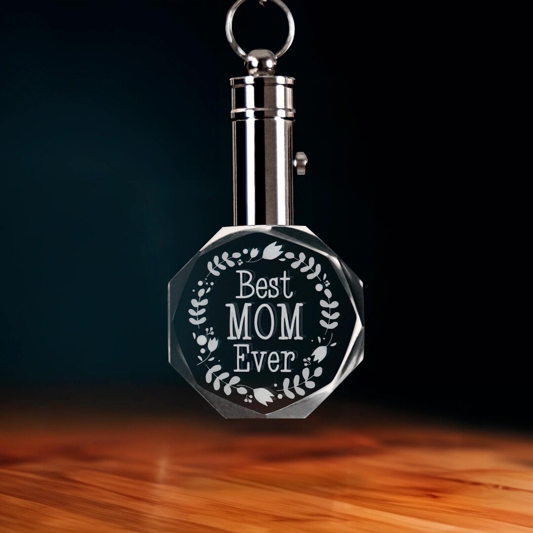 Octane Keychain Laser Etched Crystal Keychain With LED Light, Octagon Car Accessory - Etsy