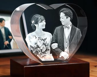 Regalo de boda para la hermana, foto personalizada en 3D de cristal, recuerdo de la pareja para la despedida de soltera.