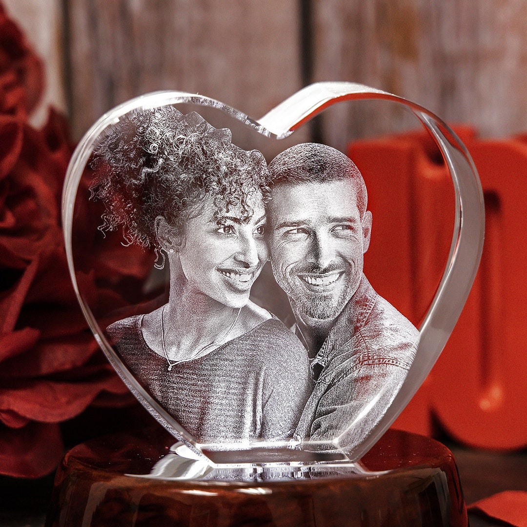 3D Laser Gifts® Valentine's Day Gift for Her, Custom Laser Engraving, Tabletop Decor