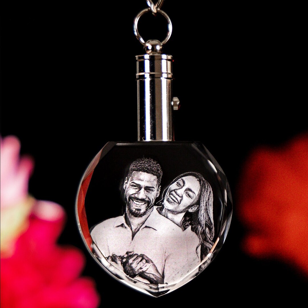 3D Laser Gifts® Personalized Photo Keychain Laser Etched Art Etsy