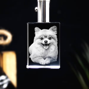Personalized Pet Keychain, Custom Engraving, Laser Etched Print, Dog Mom Gift, Pet Lovers, Car Accessory | Photo Crystal Keychain Rectangle