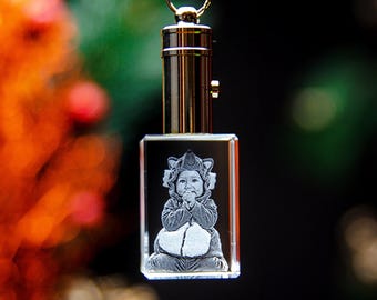 Baby Photo Keychain for Grandma, Personalized Crystal Keyring, First Birthday Keepsake for New Mom
