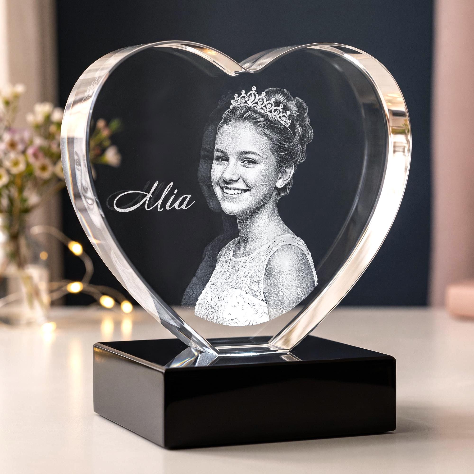 Sweet 16 Birthday Gift, Personalized 3D Photo Crystal, Custom 16th Keepsake for Teen Girl