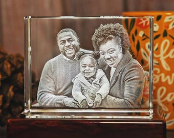 Personalized Family Keepsake — Custom 4K HD Photo Crystal Gift