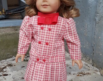 red checked school dress fits American Girl dolls