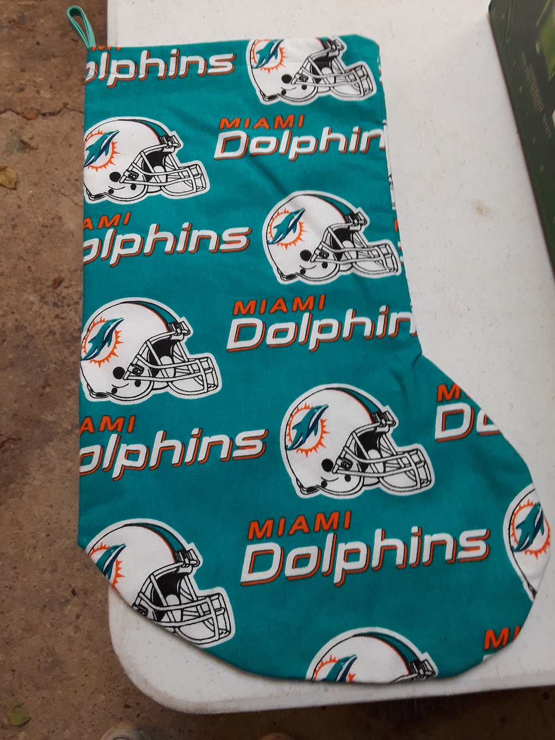 Sports Theme Christmas Stocking Miami Dolphins Design Etsy