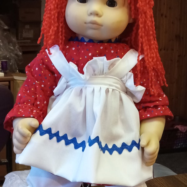 Raggedy Ann costume for 14 inch baby doll