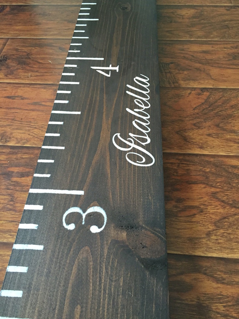 Dark Walnut Growth Chart Ruler. Giant Ruler. Wooden Ruler. Etsy