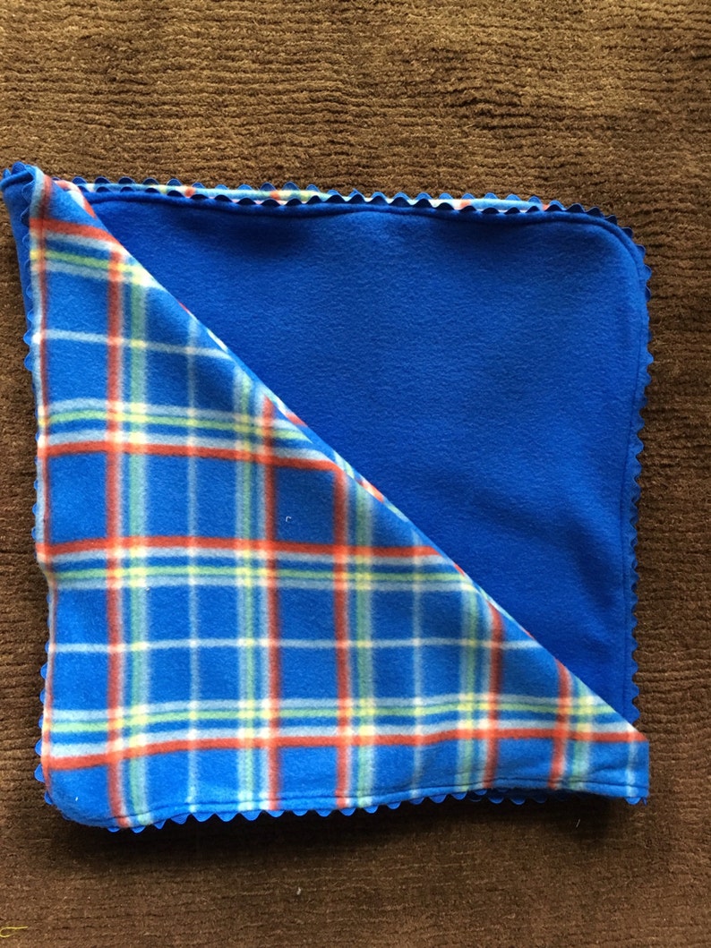 Fleece Baby Blanket With Rick Rack Trim Etsy