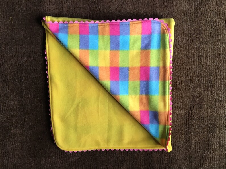 Fleece Baby Blanket With Rick Rack Trim Etsy