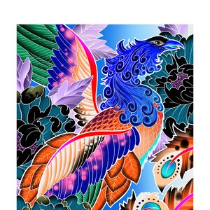 Art print &quot;Bird of Paradise&quot; 20&quot; x 30&quot; Cort&#39;s Royal Ink Tattoo Co