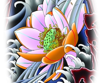 Lotus flower temporary tattoos