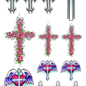 Crosses temporary tattoos