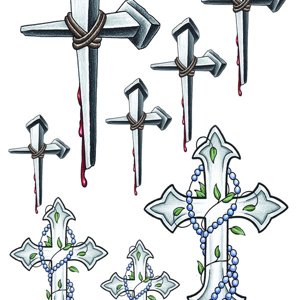 Crosses temporary tattoos