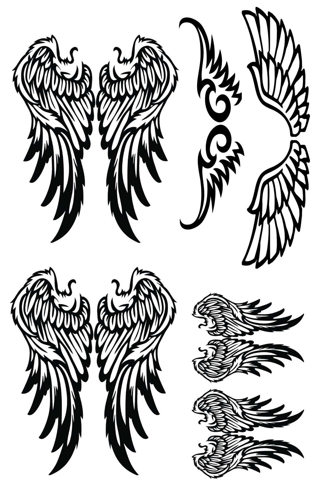 Angel Wings Temporary Tattoos Etsy