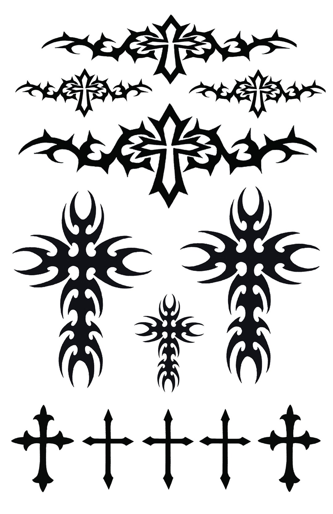 Tribal Crosses Temporary Tattoos - Etsy UK