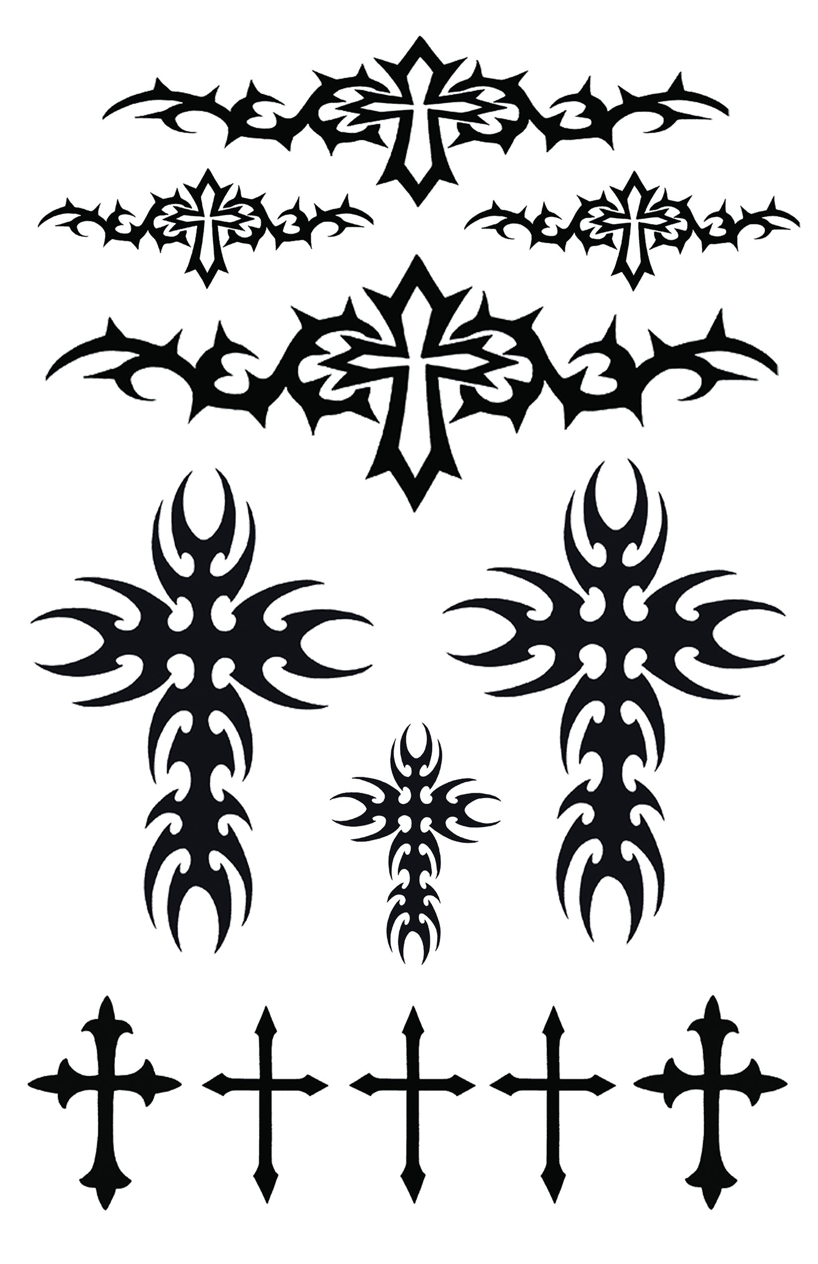 Tribal Crosses Temporary Tattoos Etsy