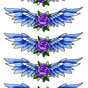 Angel wings temporary tattoos